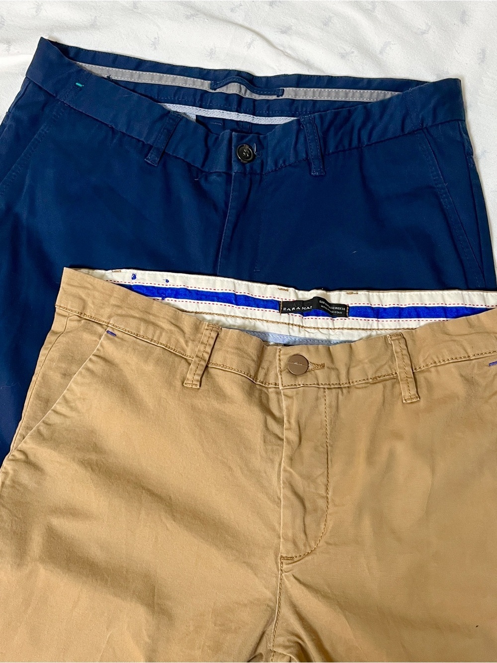 Zara Men’s Chinos 2‑Pack Navy & Khaki | Slim Fit | Smart Casual | Size 32